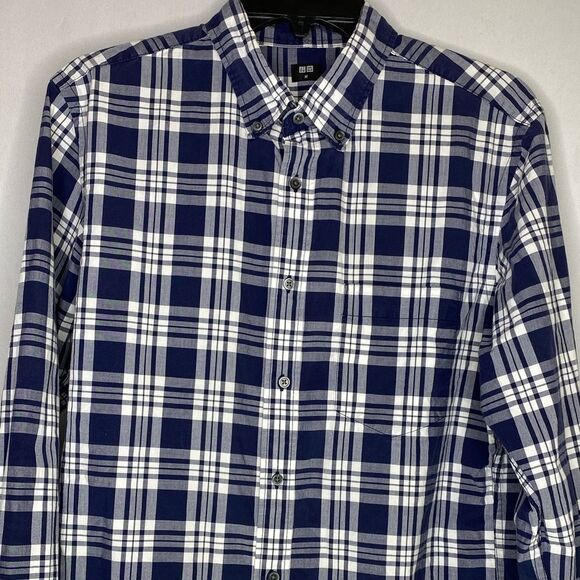 Uniqlo Plaid Cotton Button-Down Shirt - Picture 3 of 9